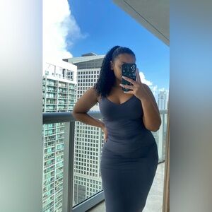 Dark Grey Midi Dress